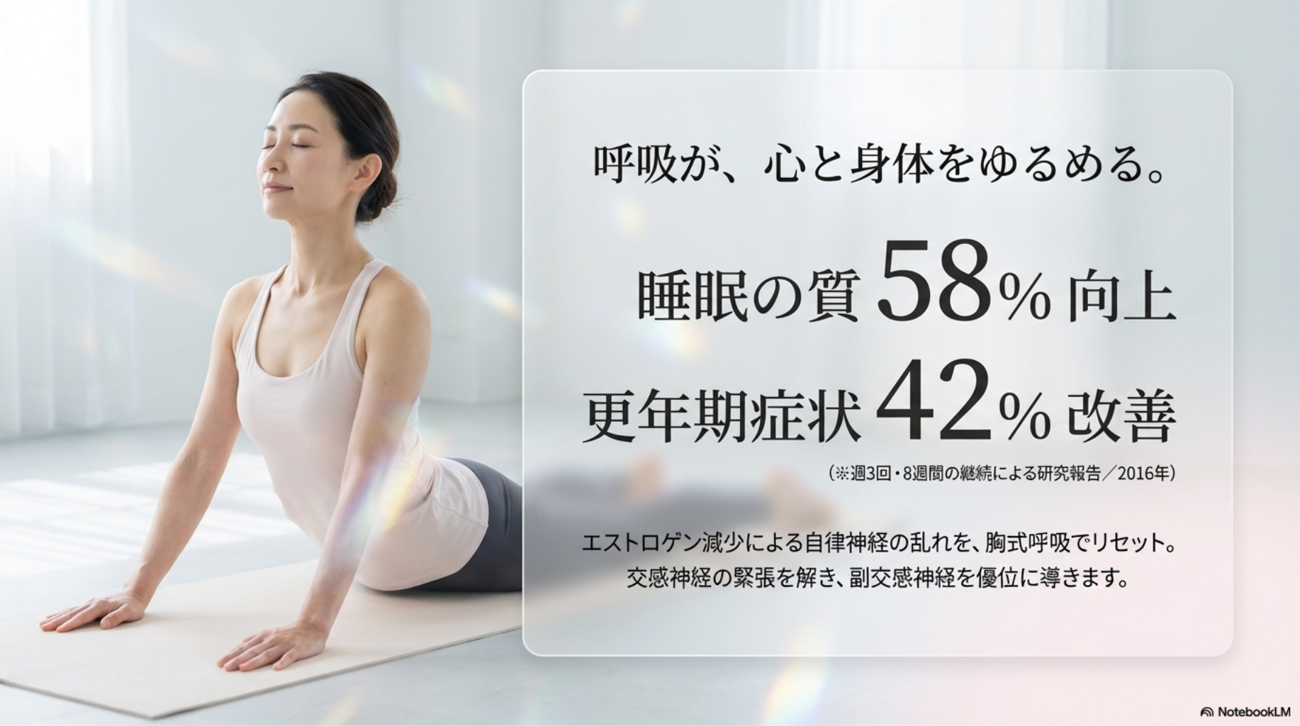 呼吸と睡眠、更年期障害の関係について

